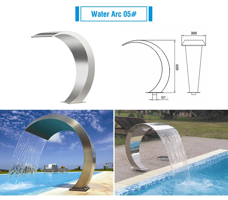 Outdoor Good Quality Stainless Steel Swimming Pool Artificial Waterfall