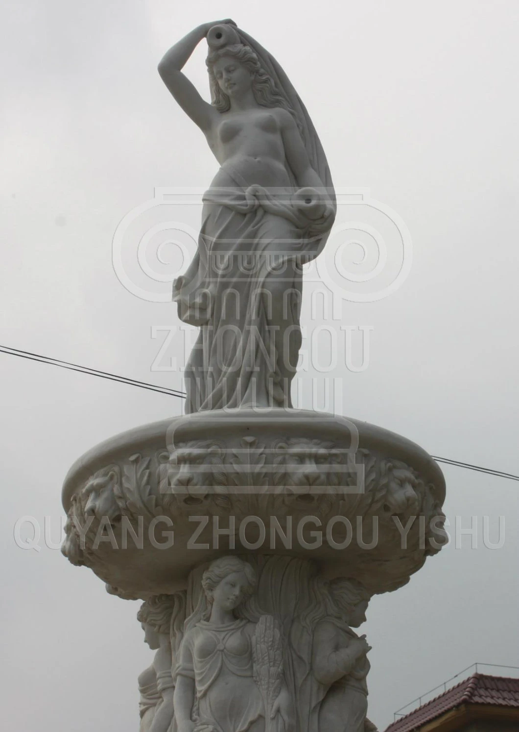 Marble Stone Sculpture Water Fountain for Garden Decoration