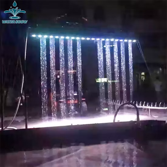 Cortina de água digital para decoração de casamento de luxo com música e dança