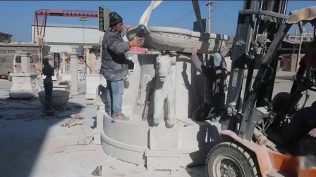 Fonte de escultura de coluna de pedra moderna ao ar livre para venda