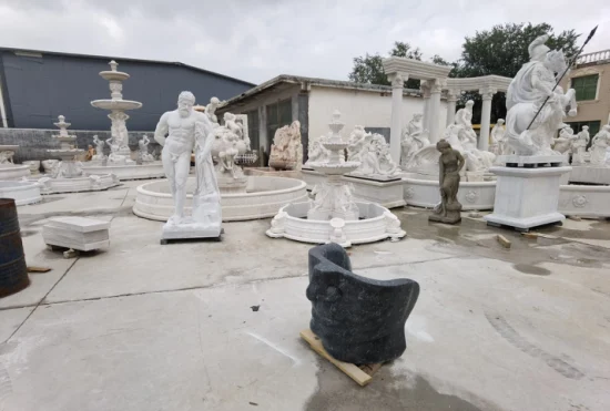 Fonte de água de pedra de mármore ao ar livre para jardim (SY-F342)