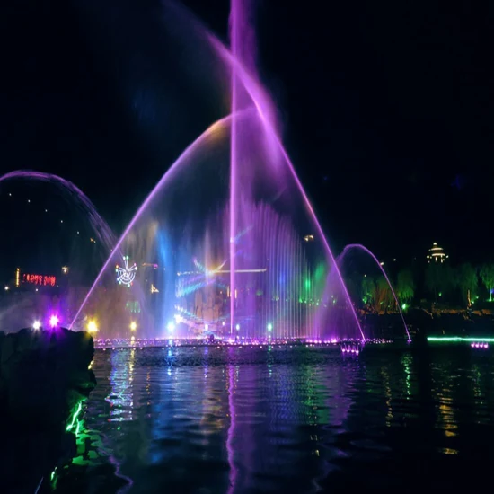 Nova fonte profissional fabricação design moderno paisagem aquática música parque aquático fonte quadrada fogo na água fonte de efeito especial