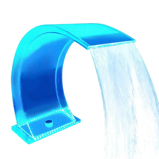 Acrílico Piscina Cascata Lagoas Cachoeiras Fonte Água Jardim Cascadas Artificiais Interiores De PARA Piscina Cortina Luzes LED