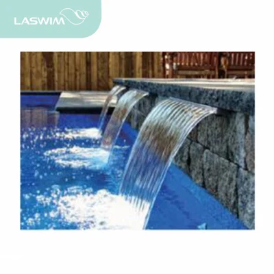 Lagoa artificial com parede cascata iluminada por LED para piscina